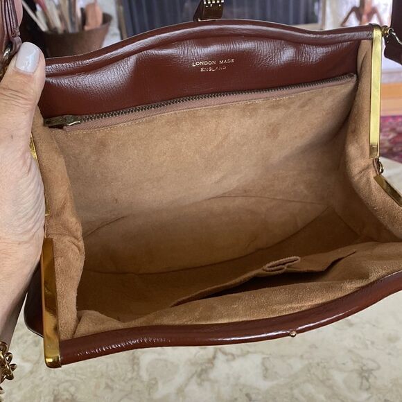 Vintage Leather Satchel London Made England Brown - Picture 11 of 16